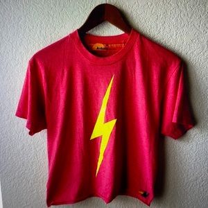 Aviator Nation Bolt Boyfriend TShirt Red xs